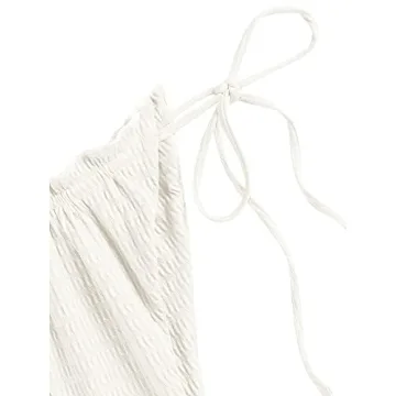 ZAFUL Women's Ruffle Bikini Two Piece Swimwear White Small