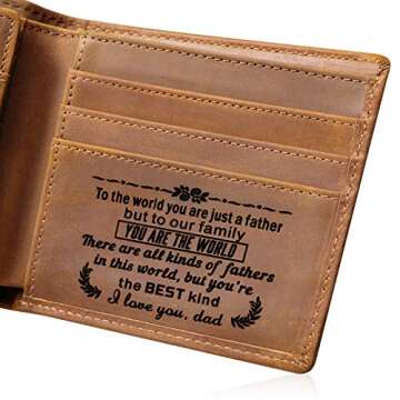 Fundykee Engraved Mens Tri-Fold Wallet for Gifting