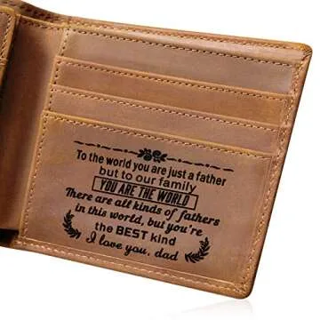 Fundykee Engraved Mens Tri-Fold Wallet for Gifting