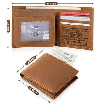 Fundykee Engraved Mens Tri-Fold Wallet for Gifting