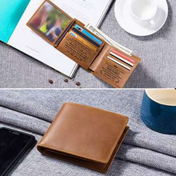 Fundykee Engraved Mens Tri-Fold Wallet for Gifting