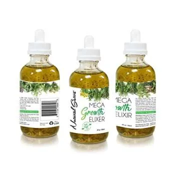 Natural Hair Growth Oil Elixir : Handmade Natural Hair Growth Serum With Organic Herb & Essential Oils - Nourishing Scalp Treatment Simulator For Thinning Hair - Made In NYC, USA, 4 oz