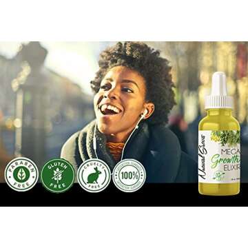 Natural Hair Growth Oil Elixir : Handmade Natural Hair Growth Serum With Organic Herb & Essential Oils - Nourishing Scalp Treatment Simulator For Thinning Hair - Made In NYC, USA, 4 oz