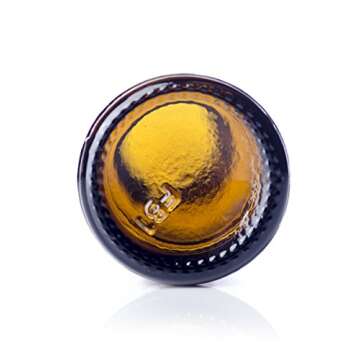 Amber Glass Bottles with Eye Droppers (2 oz, 4 pk) For Essential Oils, Colognes & Perfumes, Blank Labels Included