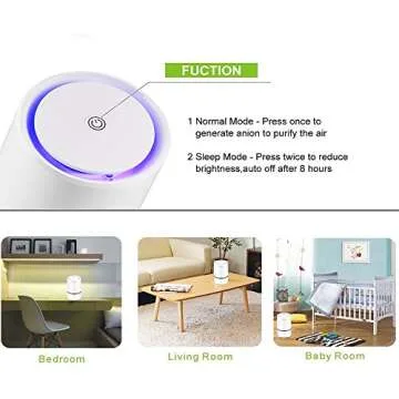 RIGOGLIOSO Air Purifier with True HEPA Filter and Night Light