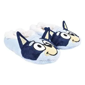 Bluey Girl's 1-Pack Snuggle Toe Plush Footlet Socks Slippers, Blue, Small/Medium