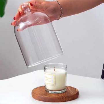 Elegant 4.72" Clear Glass Display Dome Cloche with Handle