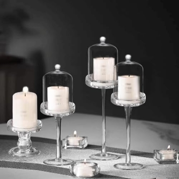 Elegant 4.72" Clear Glass Display Dome Cloche with Handle