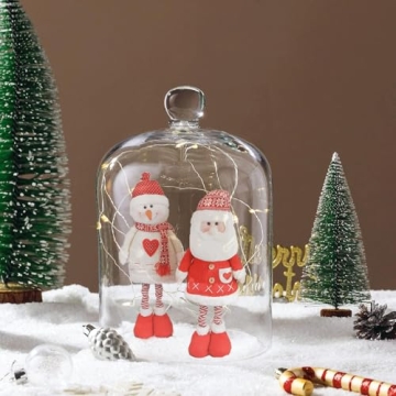 Elegant 4.72" Clear Glass Display Dome Cloche with Handle