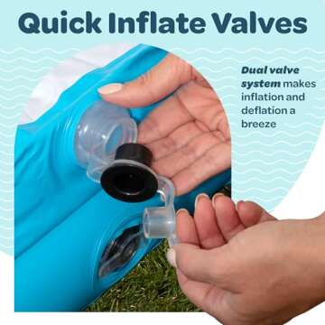 Inflatable Kiddie Pool 65"x39"x10" (5'5") Blow Up Soft Padded Floor, Handles and Drain - Shallow Rectangular Blow Up Swimming Pool for Kids Age 2+ Toddler Ball Pit Small Adult Backyard Tanning Pool