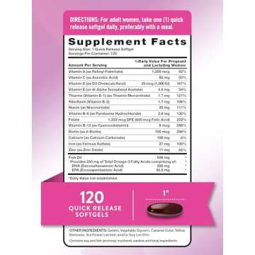 Nature's Truth Prenatal Vitamin for Women | 120 Softgels with DHA and Folic Acid