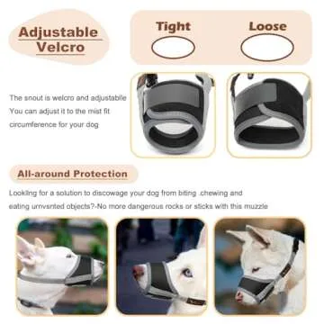 HEELE Dog Muzzle,Soft Nylon Muzzle Anti Biting Barking Chewing,Air Mesh Breathable Drinkable Adjustable Loop Pets Muzzle for Small Medium Large Dogs 4 Colors 4 Sizes