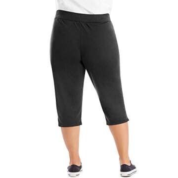 JUST MY SIZE Women’s French Terry Capri Pants - Comfort Meet Style in Black