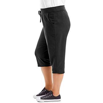 JUST MY SIZE Soft French Terry Capri Pants for Women