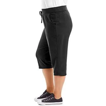 JUST MY SIZE Soft French Terry Capri Pants for Women