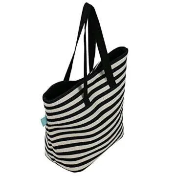 iwill CREATE PRO Large Women Canvas Shoulder Bag, Ladies Weekender Shopping Bag, Black