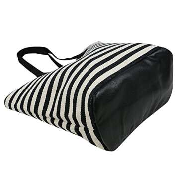 iwill CREATE PRO Large Women Canvas Shoulder Bag, Ladies Weekender Shopping Bag, Black