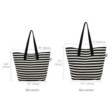 iwill CREATE PRO Large Women Canvas Shoulder Bag, Ladies Weekender Shopping Bag, Black