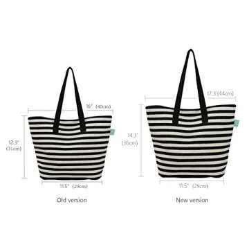 iwill CREATE PRO Large Women Canvas Shoulder Bag, Ladies Weekender Shopping Bag, Black