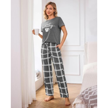 Difficort Women's Pajama Set - Grey with Pockets