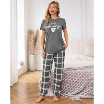 Difficort Women's Pajama Set - Grey with Pockets