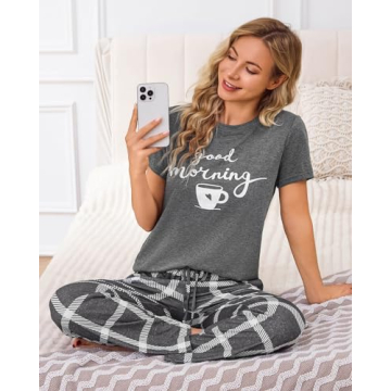 Difficort Women's Pajama Set - Grey with Pockets