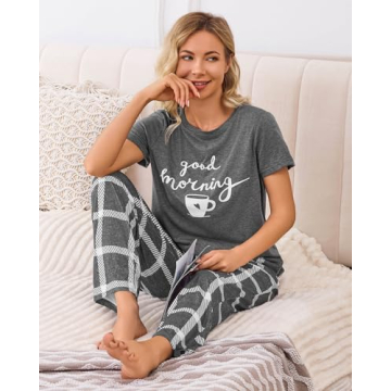 Difficort Women's Pajama Set - Grey with Pockets