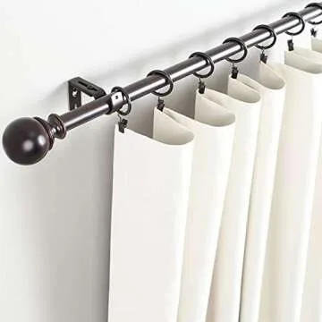 Premium Black Curtain Rings with Clips - Set of 40