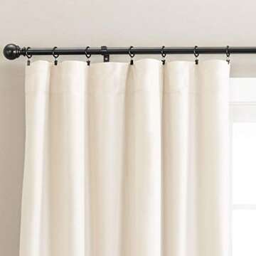 Premium Black Curtain Rings with Clips - Set of 40