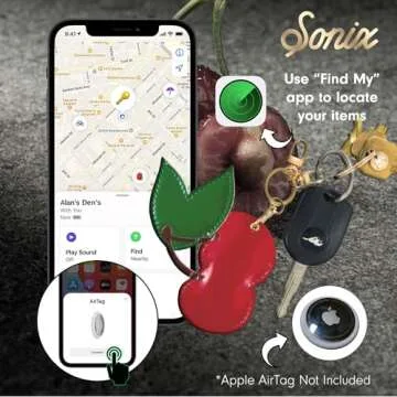 Sonix Keychain Case Compatible with Apple AirTag | Protective AirTag Cover Keychain | Cherry