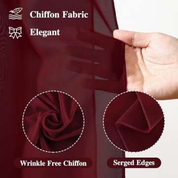 Wedding Arch Draping Fabric, 2 Panels 18FT Burgundy Sheer Backdrop Curtain Chiffon Fabric Drapery Sh...