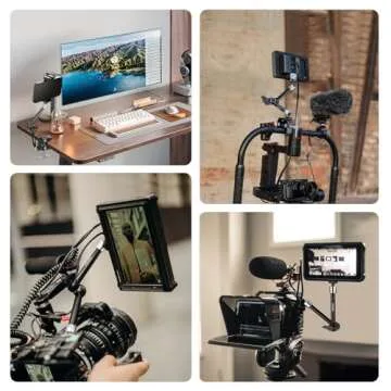 NEEWER 9.8"/25cm Adjustable Magic Arm with Super Clamp, 1/4" & 3/8" Threads, 1/4" Screws for Flash/LED Light/Microphone/Monitor, Compatible with SmallRig Camera Cage, Max Load: 4.4lb/2kg, ST25C