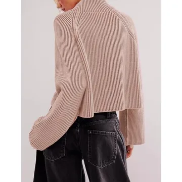 RIATOUR Women's Half Zip Pullover Sweater - Cozy Fall Style