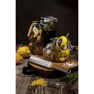 Microplane Grater and Zester 5 Piece Set with Walnut Handles