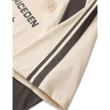 Aelfric Eden Oversized T-Shirt Streetwear Contrast Color Tee Unisex Vintage Beige Racing Tshirts Summer Baggy Tops