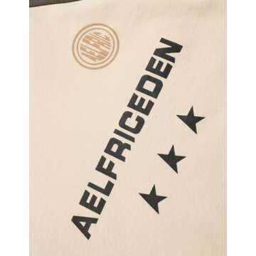 Aelfric Eden Oversized T-Shirt Streetwear Contrast Color Tee Unisex Vintage Beige Racing Tshirts Summer Baggy Tops