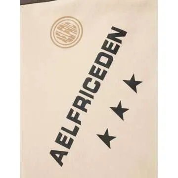 Aelfric Eden Oversized T-Shirt Streetwear Contrast Color Tee Unisex Vintage Beige Racing Tshirts Summer Baggy Tops