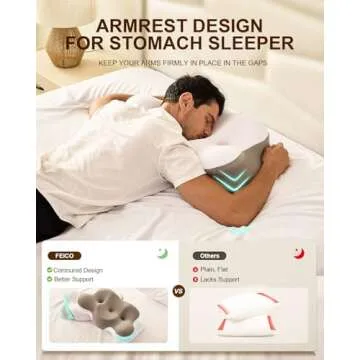 Cervical Neck Pillow, Memory Foam Pillows for Neck Pain Relief, Ergonomic Contour Cooling Pillow for Side Sleeper Pillow Adults & Stomach Sleepers Neck Shoulder Pillow (Gray, 24" L x 14" W)