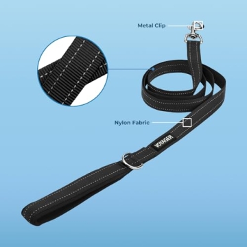 Voyager Reflective Dog Leash Neoprene Handle Durable All Breeds