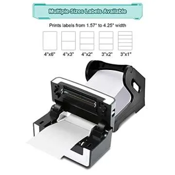 NefLaca Shipping Label Printer - 4x6 Thermal Label Printer with Lables 100 Pcs, Commercial Direct Thermal Label Maker, Compatible with Shopify, Ebay, Amazon &Etsy, Support Multiple Systems(Black)