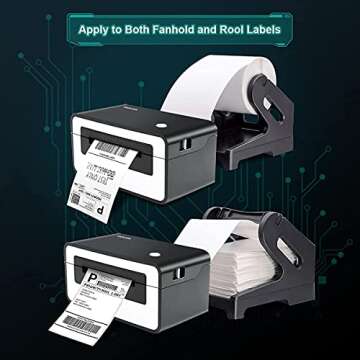 NefLaca Shipping Label Printer - 4x6 Thermal Label Printer with Lables 100 Pcs, Commercial Direct Thermal Label Maker, Compatible with Shopify, Ebay, Amazon &Etsy, Support Multiple Systems(Black)