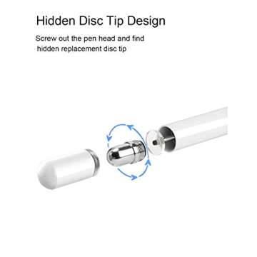 KIMZY ElegantPen Disc Stylus Pen, Touch Screen Digital Pencil Compatible for iPad, iPhone, Samsung Note 10, Google Pixel 3, Smartphones, and Tablets