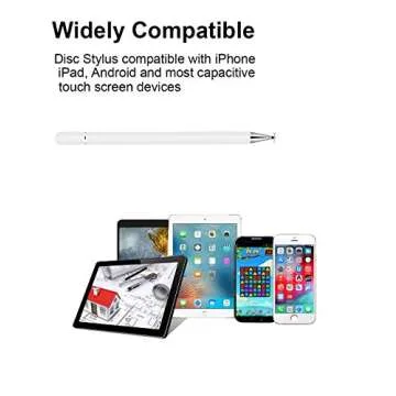 KIMZY ElegantPen Disc Stylus Pen, Touch Screen Digital Pencil Compatible for iPad, iPhone, Samsung Note 10, Google Pixel 3, Smartphones, and Tablets