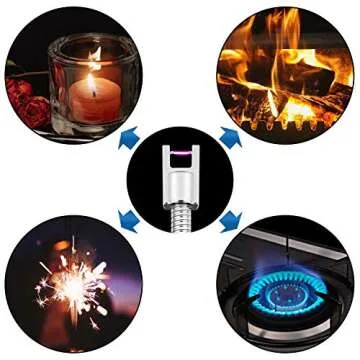 Calar Flexible Candle Lighter,Electric Arc Lighter Camping Lighter with Long Flexible Neck and Safety Switch,USB Rechargeable,Windproof Grill Lighter for Candle BBQ Fireworks (Rose Gold)