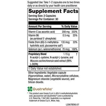 NeuroScience Balance D - Mood Support Supplement for Energy, Focus & Brain Health - Vitamin B6, Folate & More - Aid Dopamine Synthesis for Healthy Craving Control & Cognition (60 Capsules)