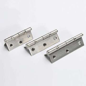 ALTBP Non Mortise Silver Hinges for Cabinets - 8 Pack