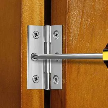 ALTBP Non Mortise Silver Hinges for Cabinets - 8 Pack