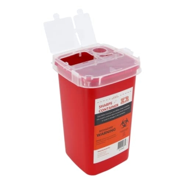 Ever Ready Sharps Container with Locking Lid Design, 1 Quart