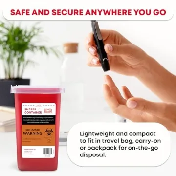 Ever Ready Sharps Container with Locking Lid Design, 1 Quart