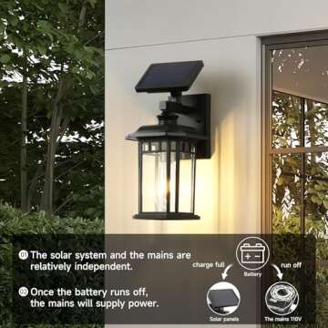 Elegant FNOESTY Solar Outdoor Wall Light for Porches and Patios